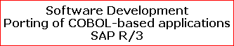 Software Development
Porting of COBOL-based applications
SAP R/3